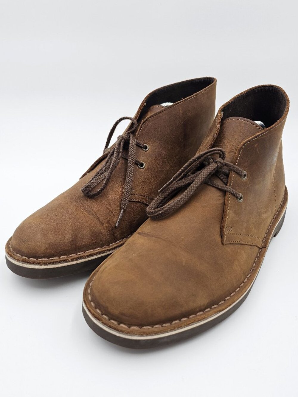 Clarks Bushacre 2 Leather Desert Brown Chukka Lace Up Boots 15522 Men's Size 8